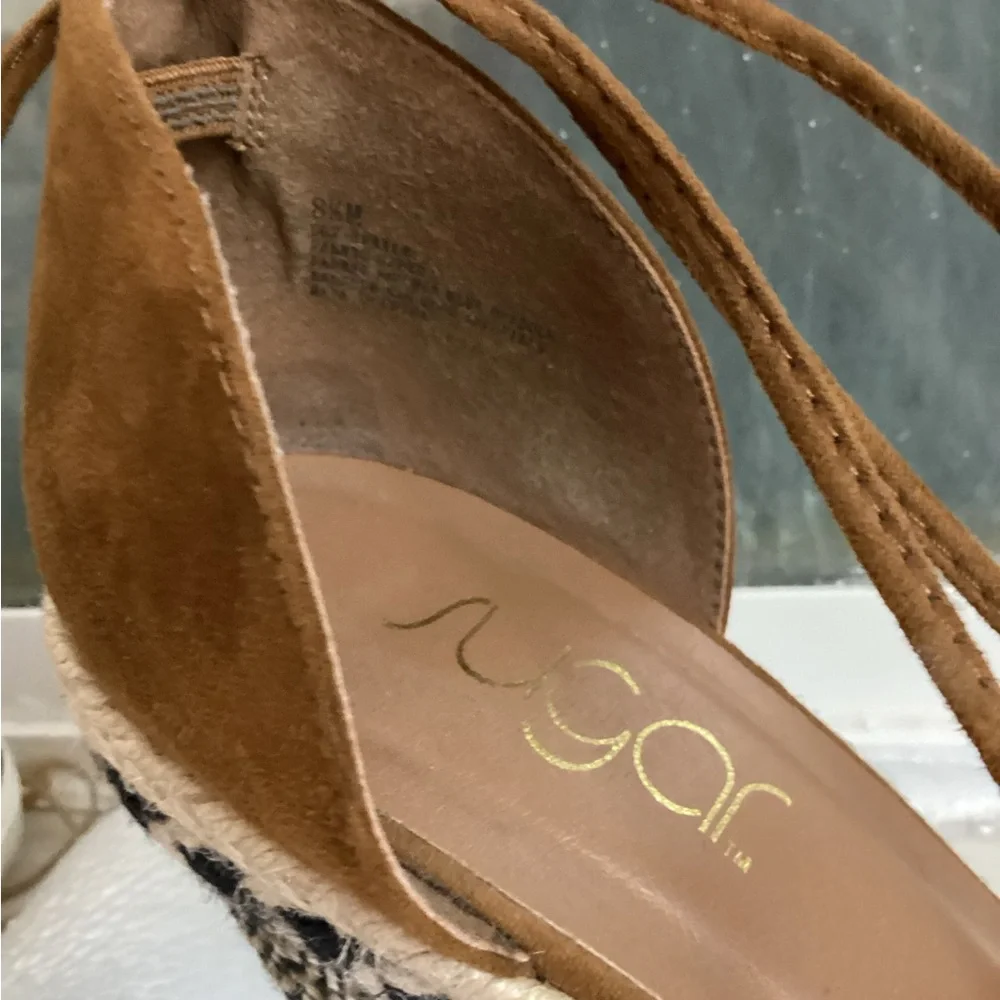 Sugar‎ Tan Espadrille Wedge Sandals